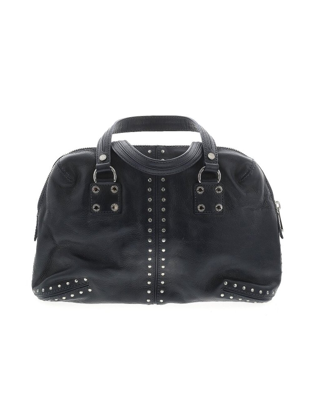 Michael Kors Blue Astor Studded Leather Satchel Bag - Picture 2 of 5